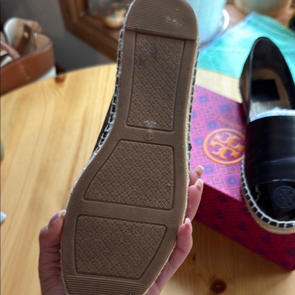 Tory Burch Black Espadrille Flats with Jute Sole - Picture 3 of 4